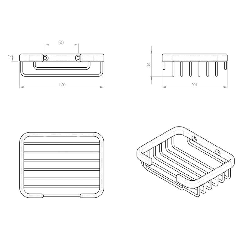 SMART mýdlenka, 125x35x100 mm, chrom 2411