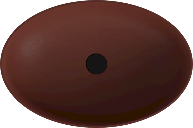 BANERA OVAL umyvadlo na desku, litý mramor, 60x40cm, hnědá mat 14397.71