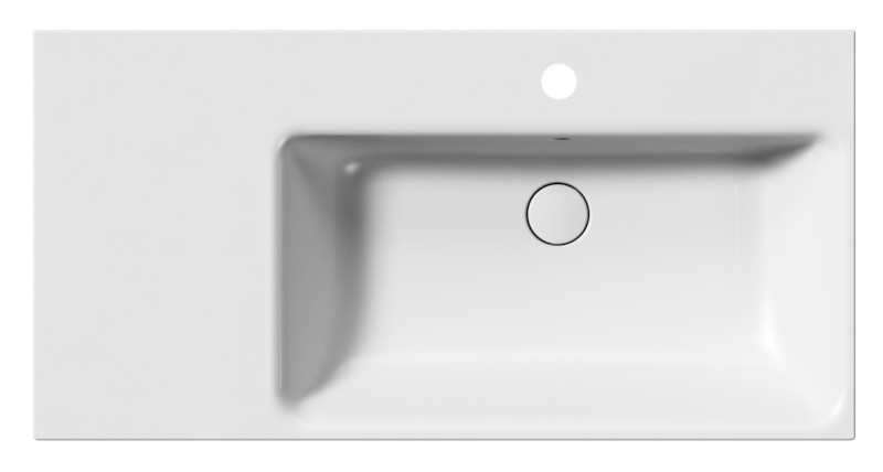 NUBES keramické umyvadlo 100x50cm, s odkládací plochou vlevo, bílá mat 9628109