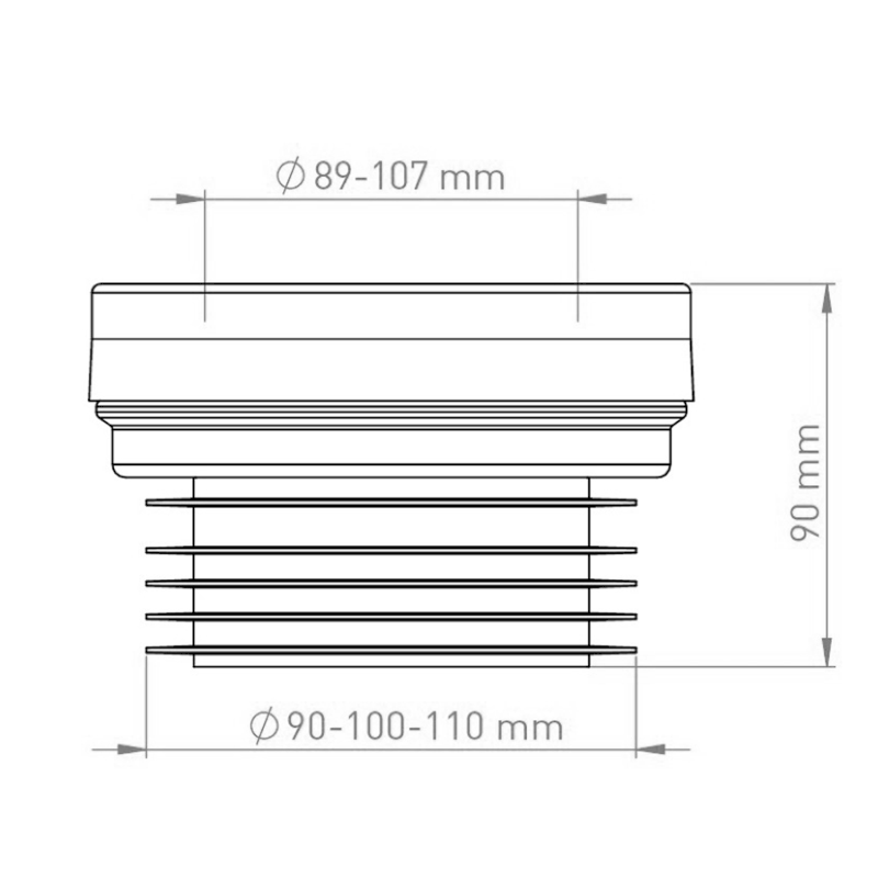 WC manžeta pevná, centrická 159.334.0