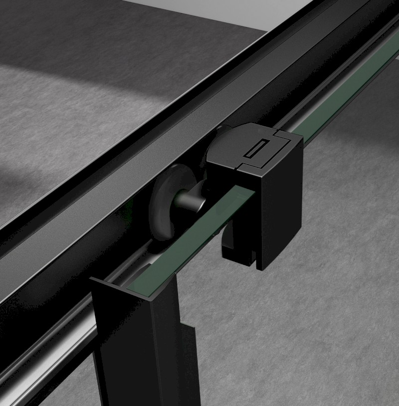 SIGMA SIMPLY BLACK sprchové dveře posuvné pro rohový vstup 900 mm, sklo Brick GS2490B