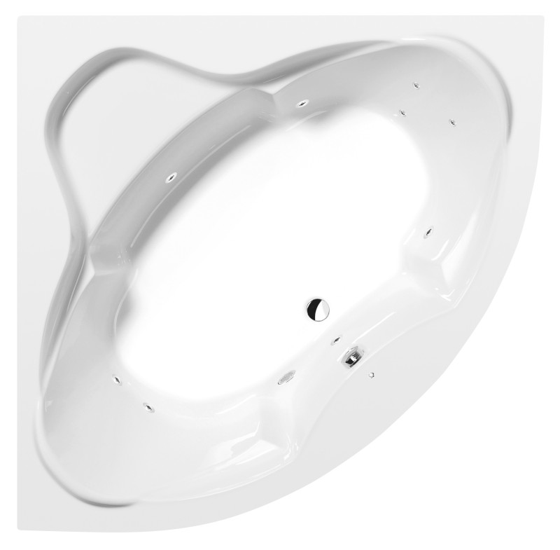 SIMONA hydromasážní vana, 150x150x44cm, Active Hydro, chrom 94111.1010