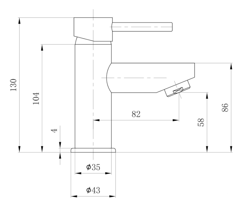 SMALL stojánková umyvadlová baterie, 130mm, chrom SM09
