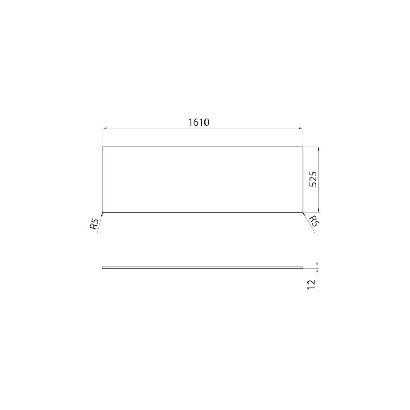 LOREA deska Rockstone 161x1,2x52,5cm, bílá mat LE160-0101