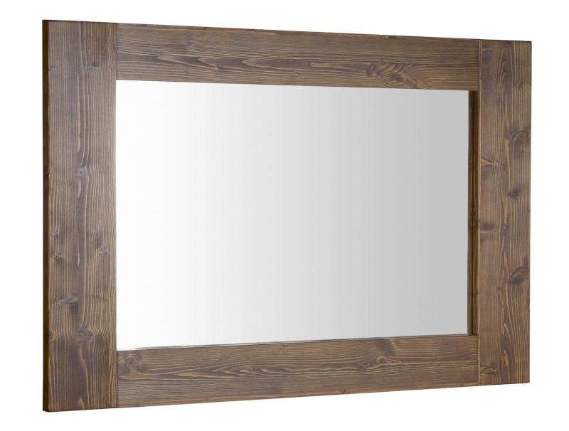 BRAND zrcadlo v dřevěném rámu 100x80cm, mořený smrk BA056S