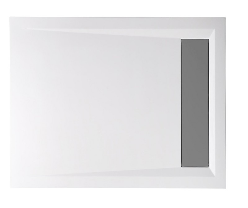 VARESA sprchová vanička z litého mramoru se záklopem, obdélník 100x80cm, bílá 71605