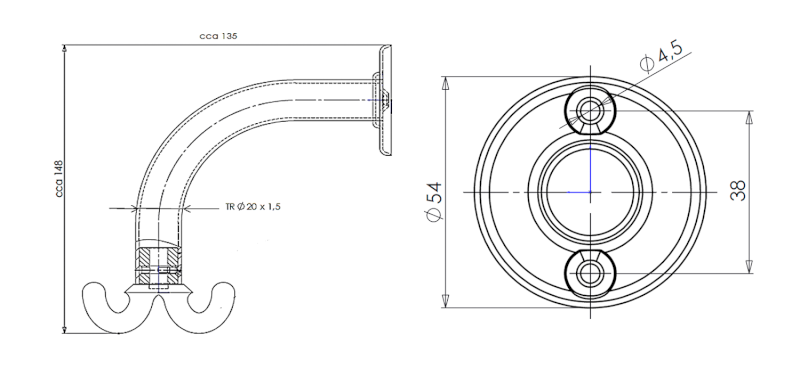 WHITE LINE čtyřvěšák, bílá 8008