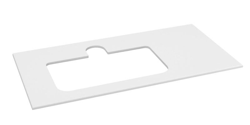 BRAHEA deska rockstone s otvorem 101x51,5cm (80+20cm), levá, bílá mat BL101-0101-L-80