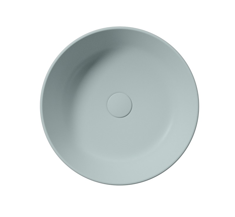 KUBE X keramické umyvadlo na desku, průměr 45cm, ghiaccio mat 942715