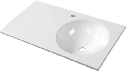 JUNO umyvadlo, litý mramor, 80x47cm, pravé, bílá JU081