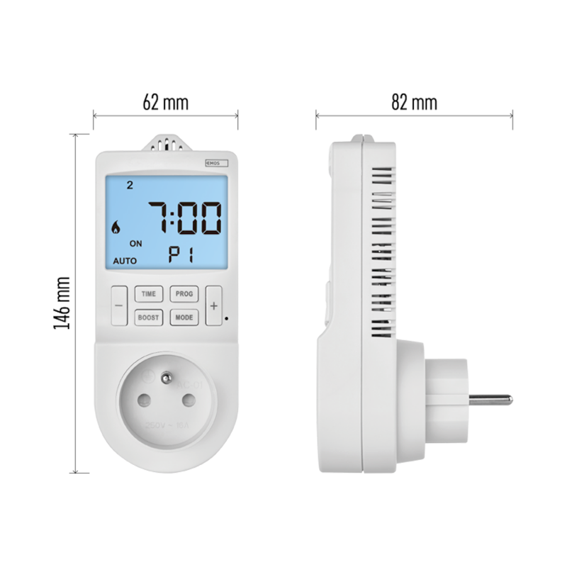 Zásuvkový termostat s funkcí digitální spínací zásuvky s wifi P56601FR
