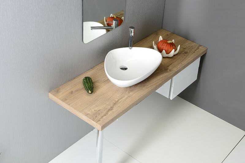 TERUEL keramické umyvadlo na desku 59x39 cm, bílá BH7007