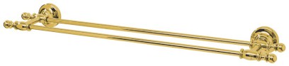 PERLA dvojitý držák ručníků 645mm, zlato PE0125
