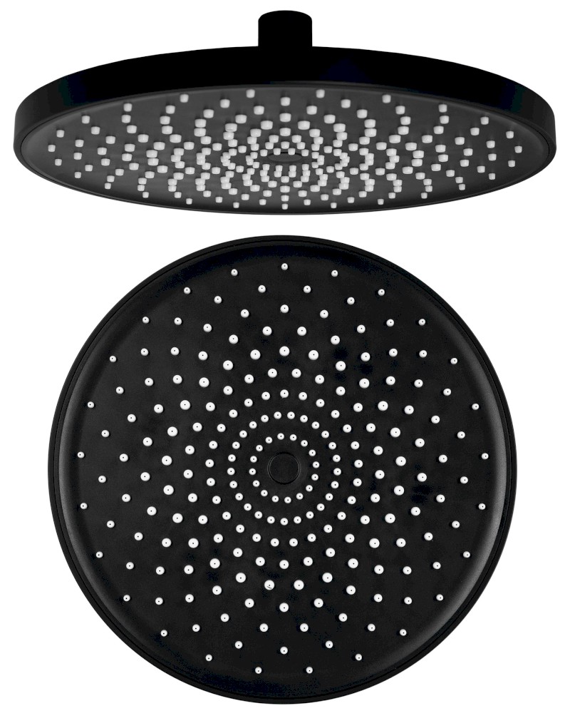 Hlavová sprcha, průměr 220mm, silikon trysky, ABS/černá mat SK852B