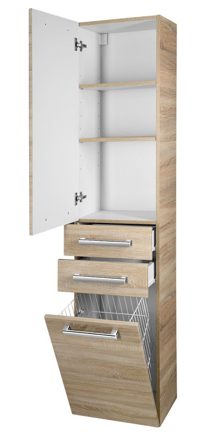 VEGA skříňka vysoká s košem, 40x184x31cm, dub platin VG980