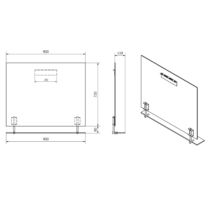 WEGA zrcadlo s policí 90x80cm 60092-9