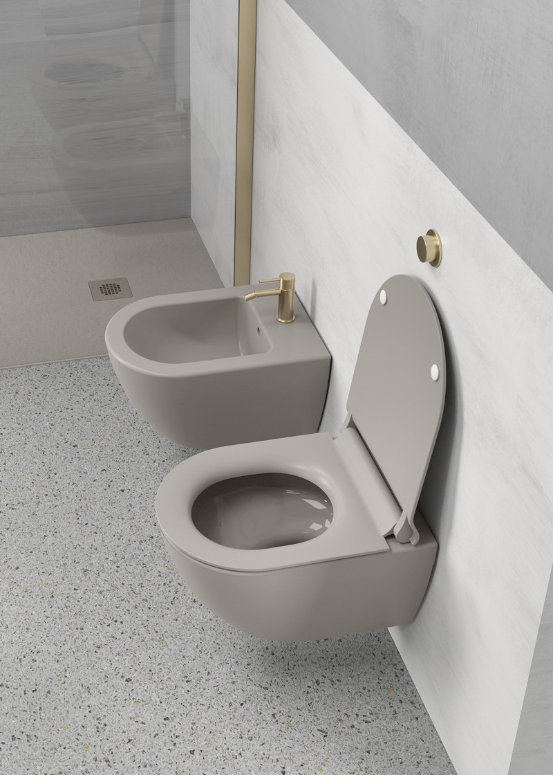 PURA závěsná WC mísa, Swirlflush, 36x50cm, tortora dual-mat 881605