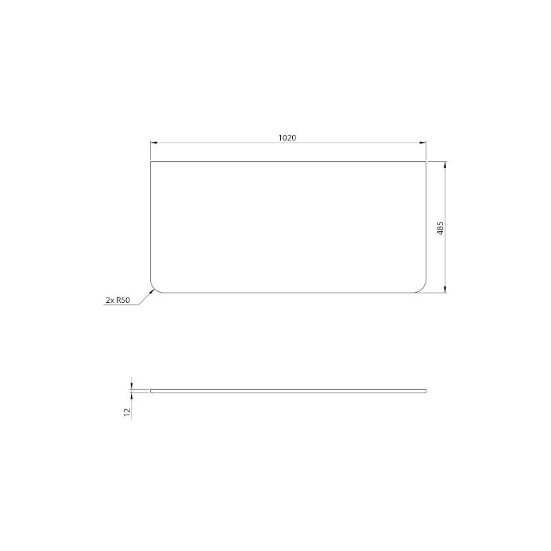 KERALA deska Rockstone 102x1,2x48,5cm, bílá mat KR100-0101