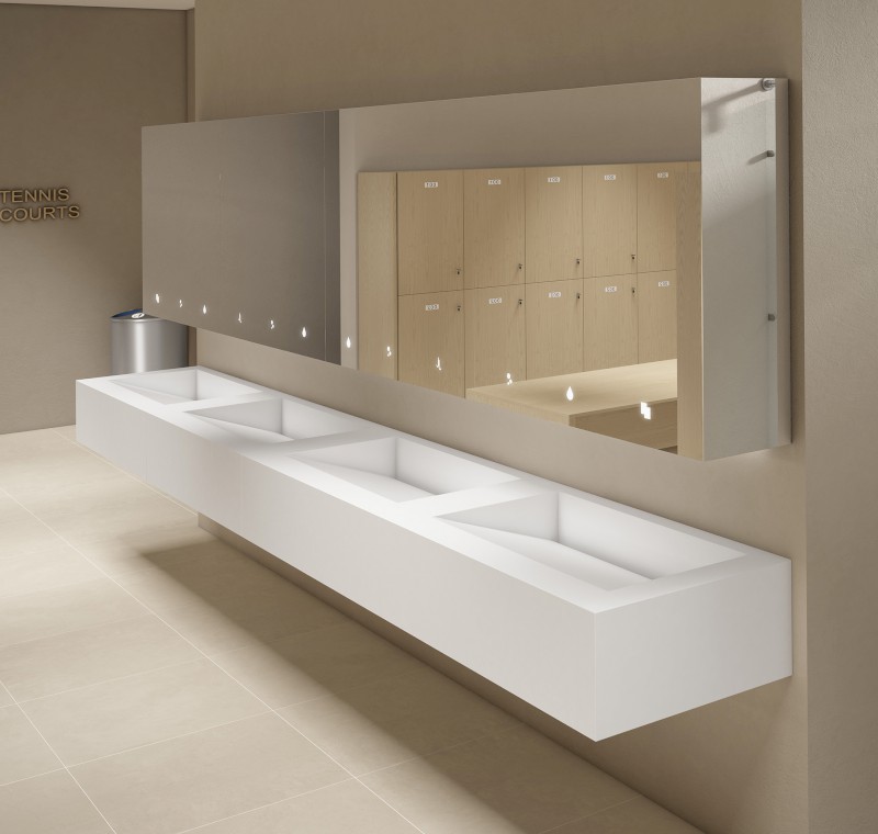 ESSENTIA zrcadlová skříňka 90cm s automatickým dávkovačem mýdla a zásobníkem na papírové ručníky MUM000125