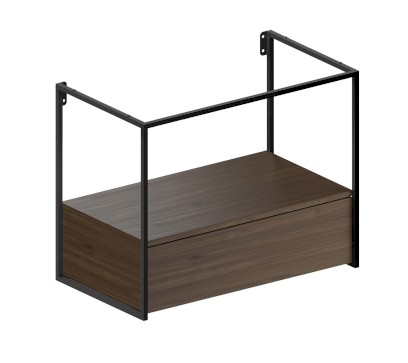 PURA konstrukce pod umyvadlo 82,6x46cm, černá mat/ořech MSAP82N