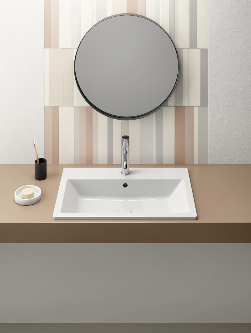 KUBE X keramické umyvadlo zápustné 70x46cm, bílá ExtraGlaze 9437111