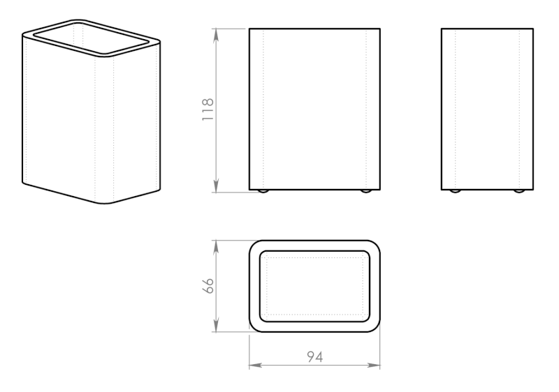 ARIES sklenka na postavení, šedá AR9808