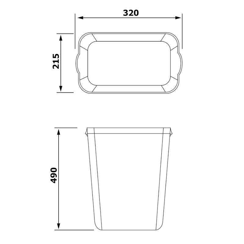 COLORED odpadkový koš nástěnný 23l, ABS, bílá A74201