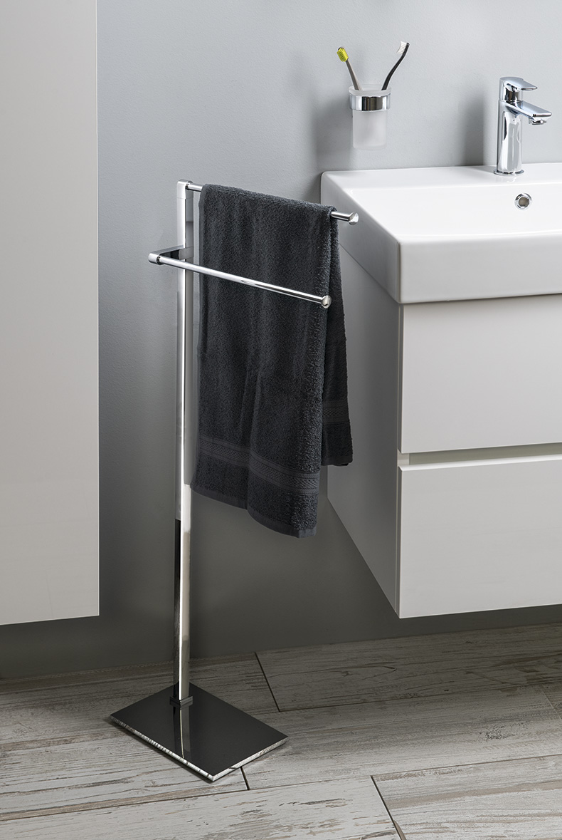 Stojan ručníky, hranatý, chrom 783113